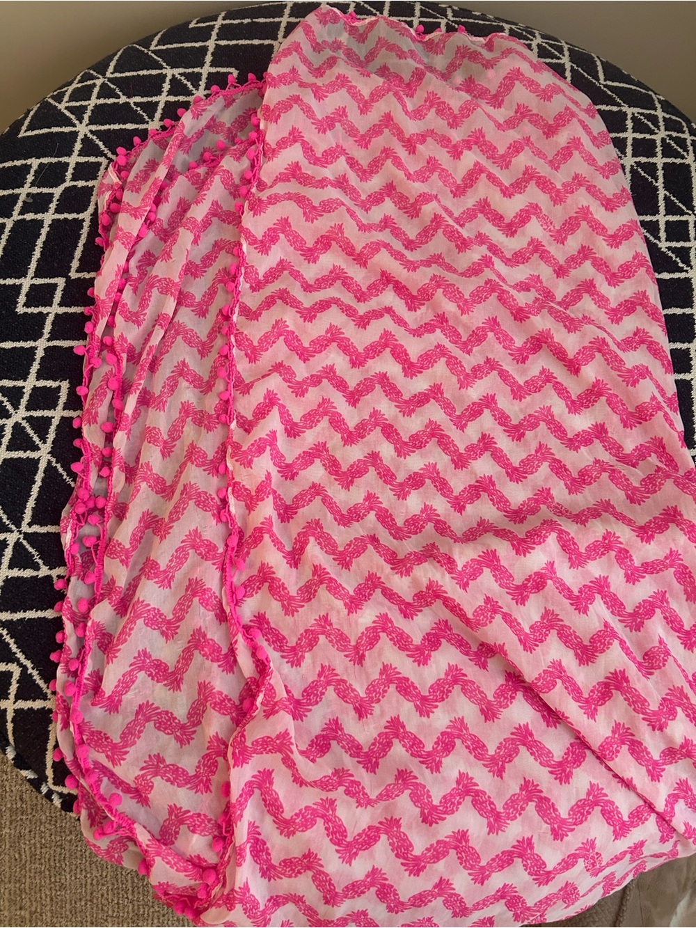 Lilly Pulitzer for Target Hot Pink Chevron Pom-Trim Sarong